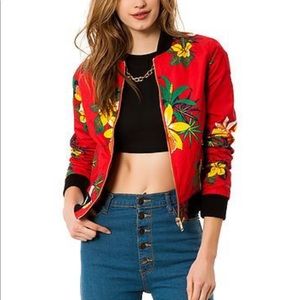Obey The Fast Times Reversible Bomber Jacket Red